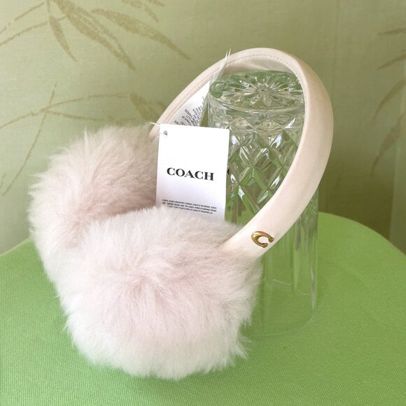 Coach Accessories - COACH SHEARLING AND LEATHER EARMUFFS:NWT CHALK 7371